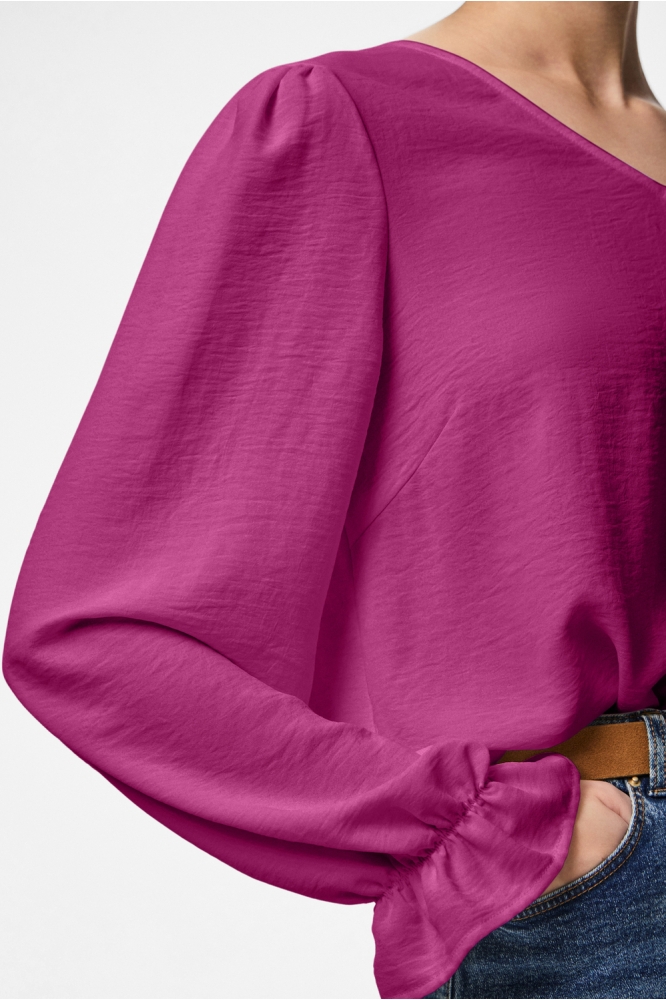 PCTIFFANY LS V-NECK TOP WVN NOOS BC 17150984 FESTIVAL FUSHIA